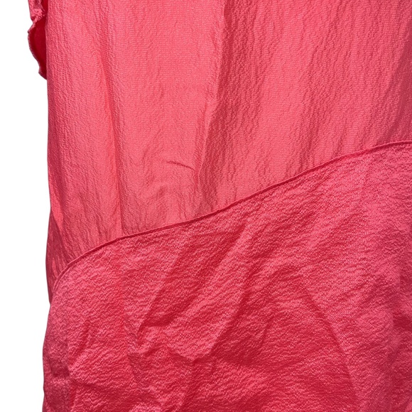 BCBGMaxAzria Runway Silk Dress S Bright Coral Gauze Crepe Layered Sleeveless - Picture 8 of 14